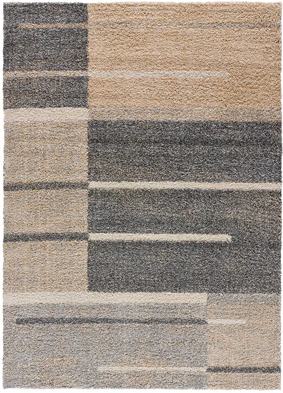 Moma Alfombra geométrica de pelo largo Irati 8714 Beige