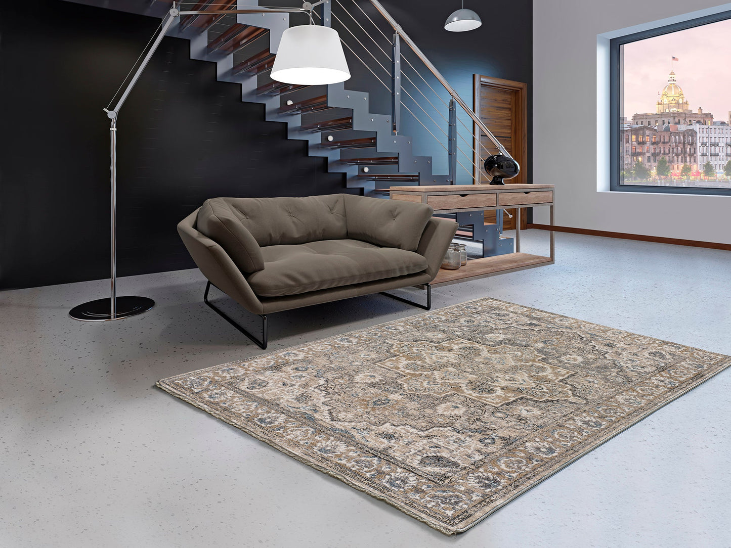 Moma Alfombra vintage Saida 35026 Gris ambiente